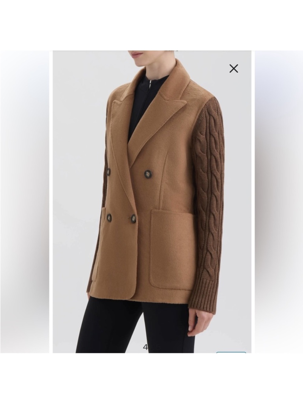 HUNTER Wool Blend Double Breasted Knit Sleeve Jacket NWT Size M - Picture 7 of 10